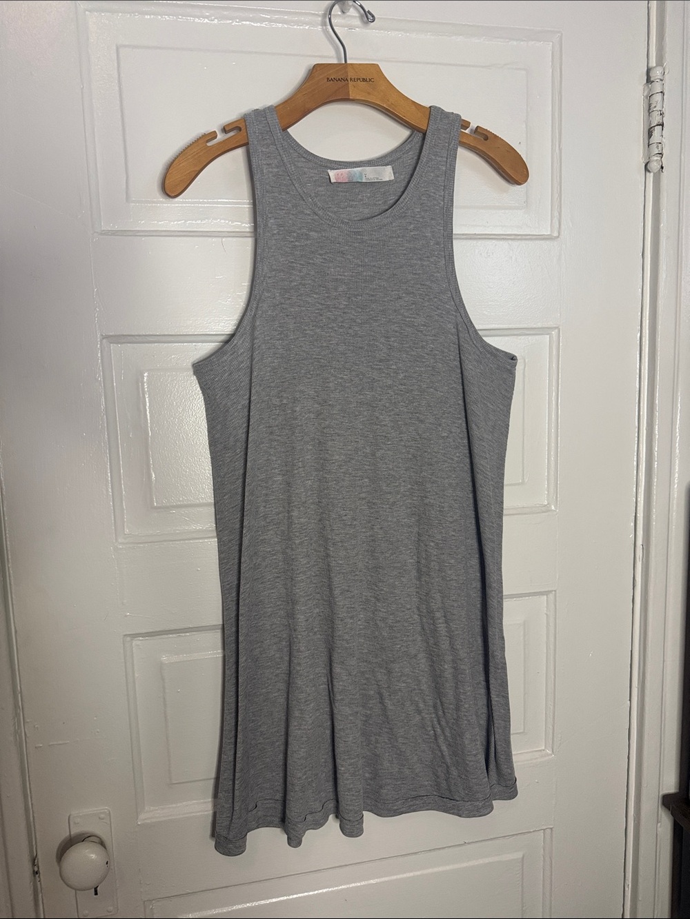 Free People Gray Sleeveless Swing Tank Dress